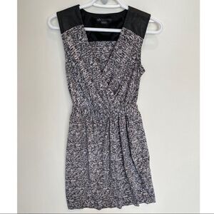 Armani Exchange Wrap Mini Dress With Leather Shoulders